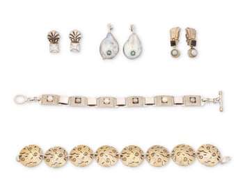 A group of modernist-style jewelry