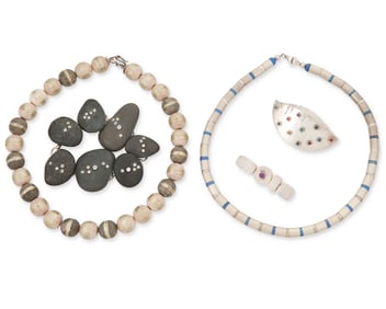 A group of modernist-style jewelry