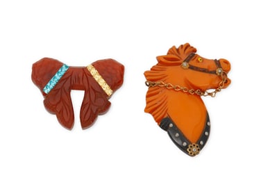 Two Bakelite brooches