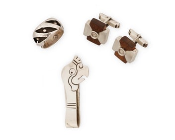 A group of Mexican silver jewelry including William Spratling