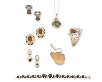 A large group of stone set jewelry