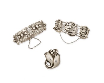 A group of Scandinavian sterling silver jewelry