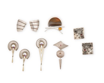 A group of sterling silver jewelry