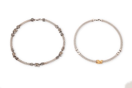 Two Italian sterling silver necklaces