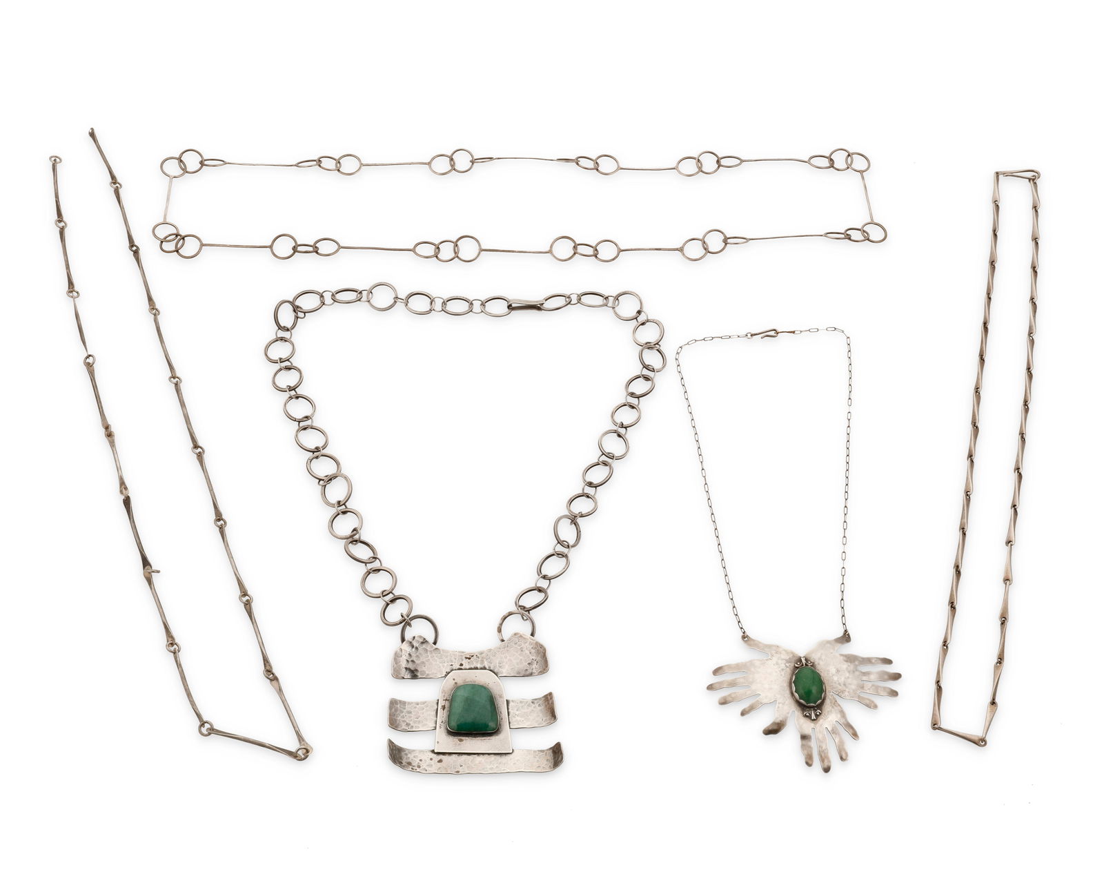 A group of sterling silver necklaces (1 of 2)