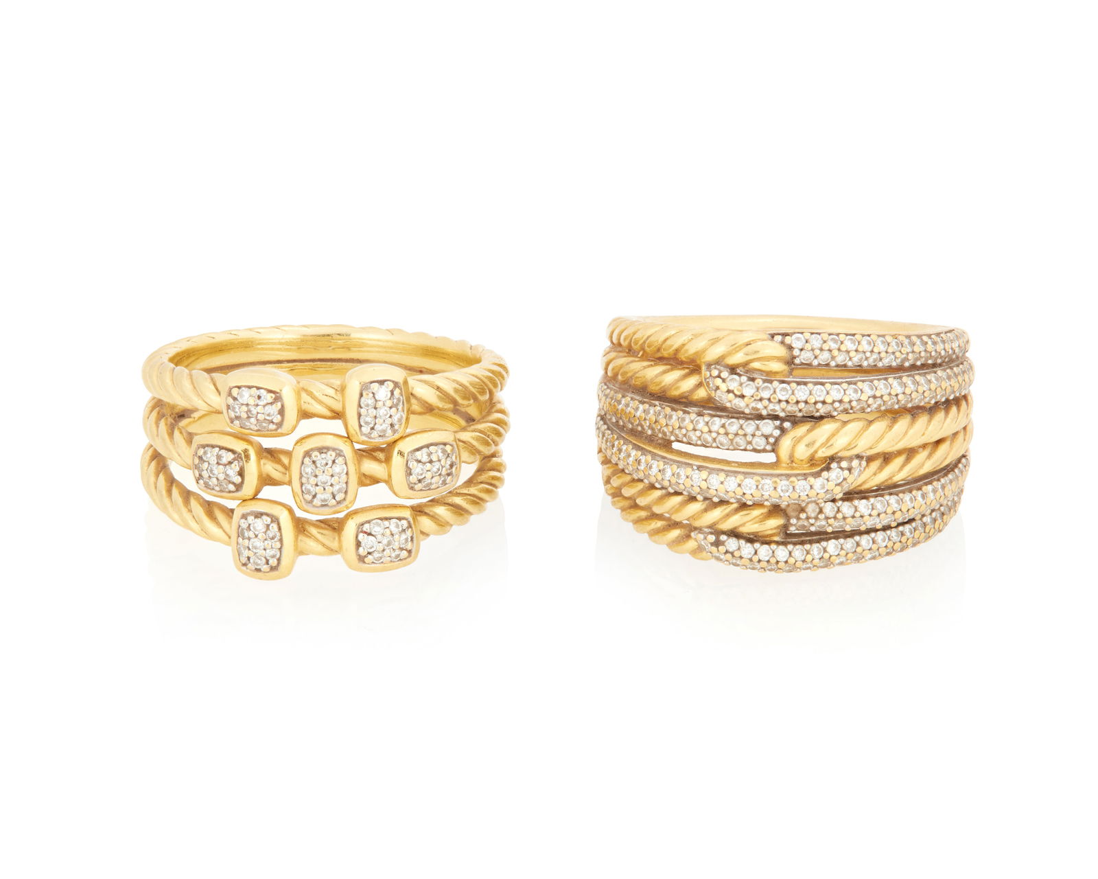 David Yurman: Two Gold and Diamond Rings (1 of 3)