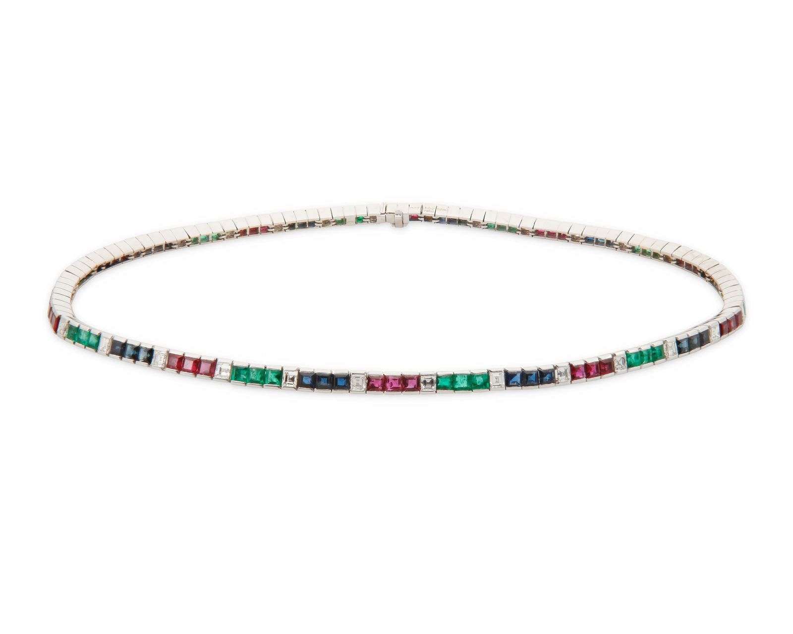 Mauboussin: A Platinum, Emerald, Sapphire and Diamond Necklace (1 of 3)