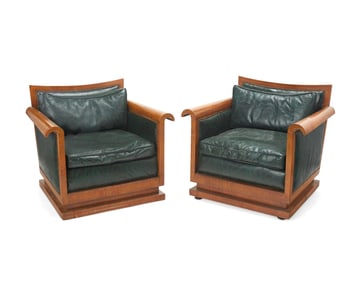 A pair of Art Deco-style club chairs
