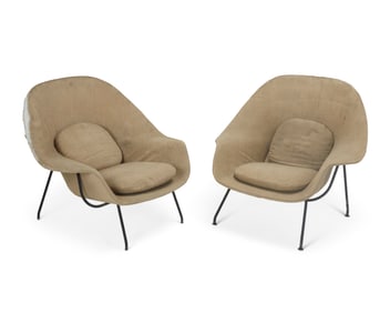 Eero Saarinen (1910-1961), A pair of "Womb" chairs for Knoll, mid/late 20th century