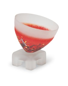 Bertil Vallien (b. 1938), A Postmodern art glass bowl sculpture for Kosta Boda, late 20th century;