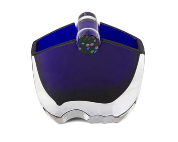 A Baccarat "Oceanie" cobalt and clear glass vase