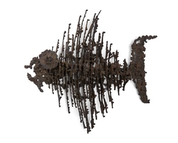 20th Century Brutalist School, Fish wall sculpture