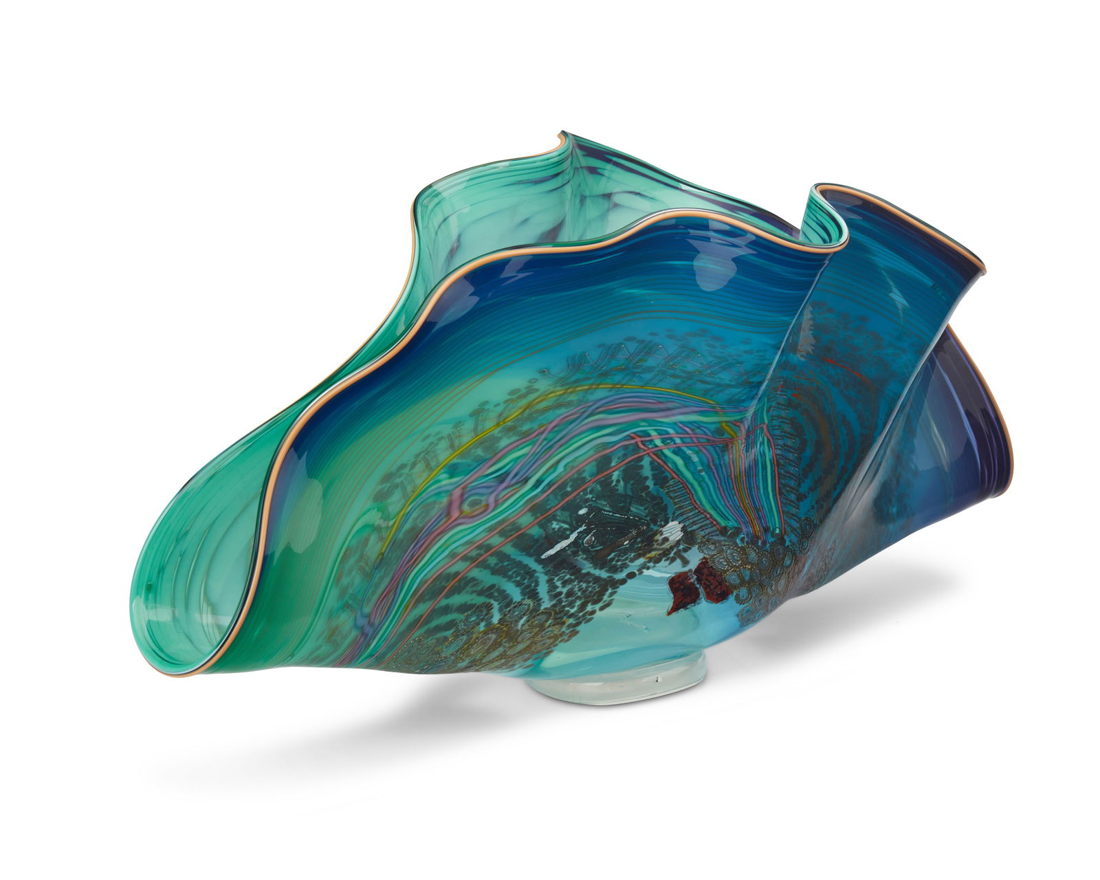 Chris Hawthorne and James Nowak (b. 1953 and b. 1956), An "aquarium" centerpiece art glass (1 of 8)