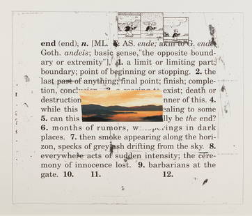 Vernon Fisher (b. 1943), "End," 1960: Vernon Fisher(b. 1943)"End," 1960Lithograph in colors on paperEdition: 16/30Signed, dated, and numbered in pencil in the lower margin: VernonImage: 30.25" H x 35.75" W; Sheet: 40&q