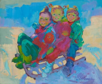 Patricia LeGrande (20th century), Children sledding