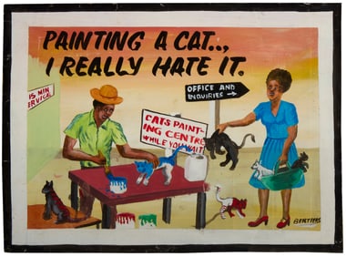 Joseph Bertiers (b. 1963), "Painting a Cat... I Really Hate It"
