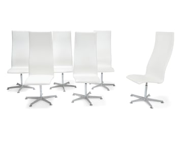 Arne Jacobsen (1902-1971), Six "Oxford" office chairs for Fritz Hansen, 2007; Denmark