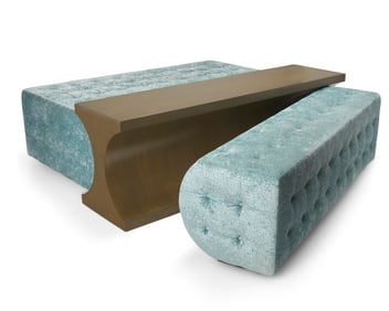 A large Modern ottoman/coffee table set