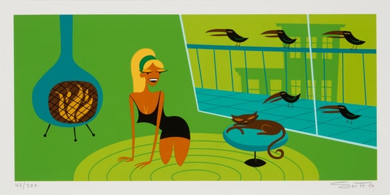 Josh Agle (aka SHAG) (b. 1962), "Giselle and the Crows," 2010