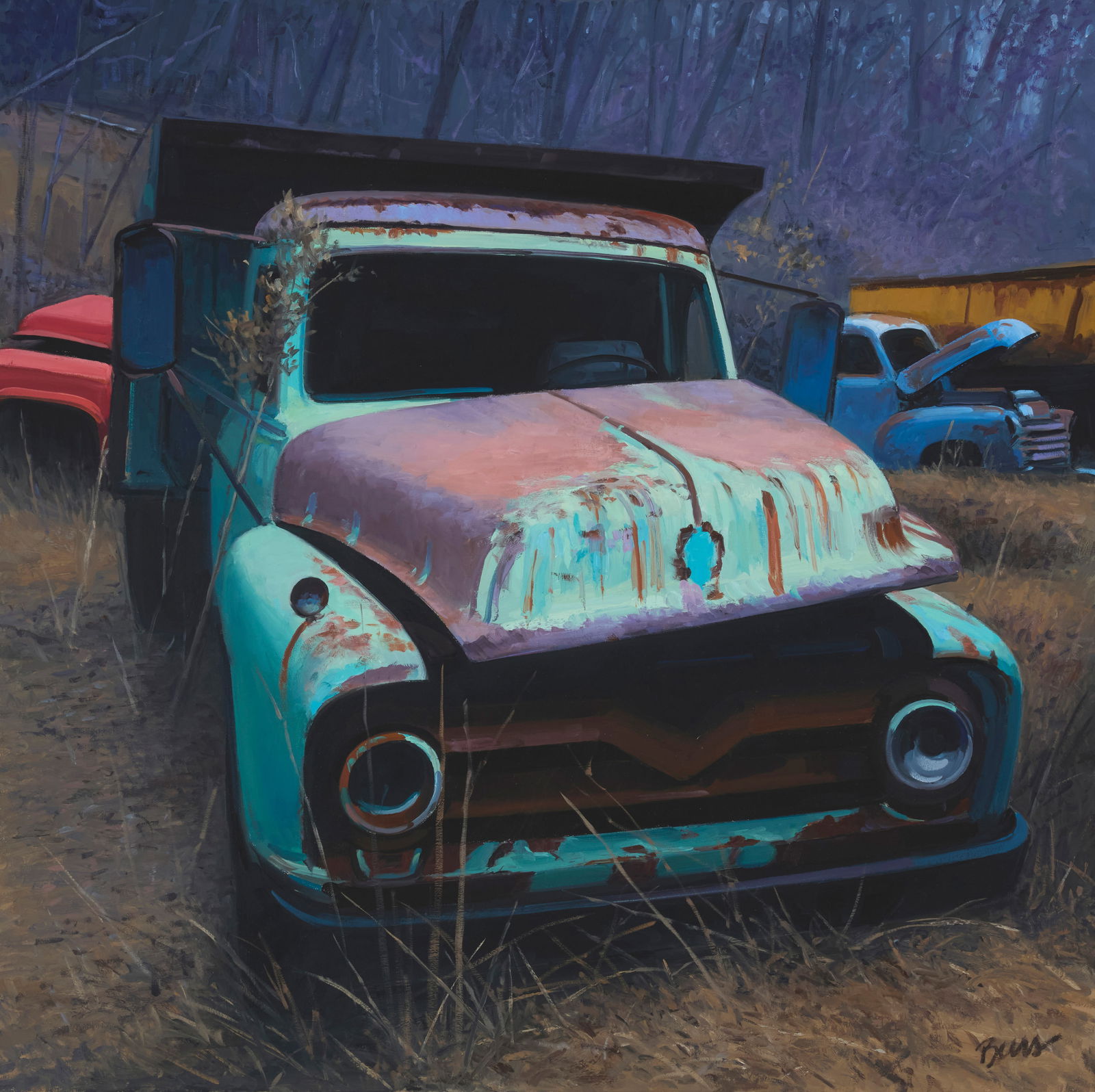 Kevin Beers (20th century), Old truck: Kevin Beers(20th century)Old truckOil on canvasSigned lower right: Beers36" H x 36" W