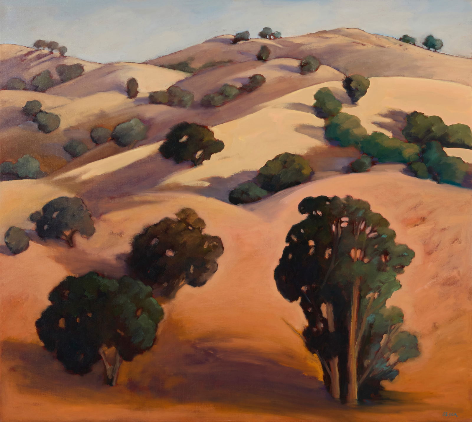 Peggy Olsen (b. 1937), Trees in a rolling landscape (1 of 5)