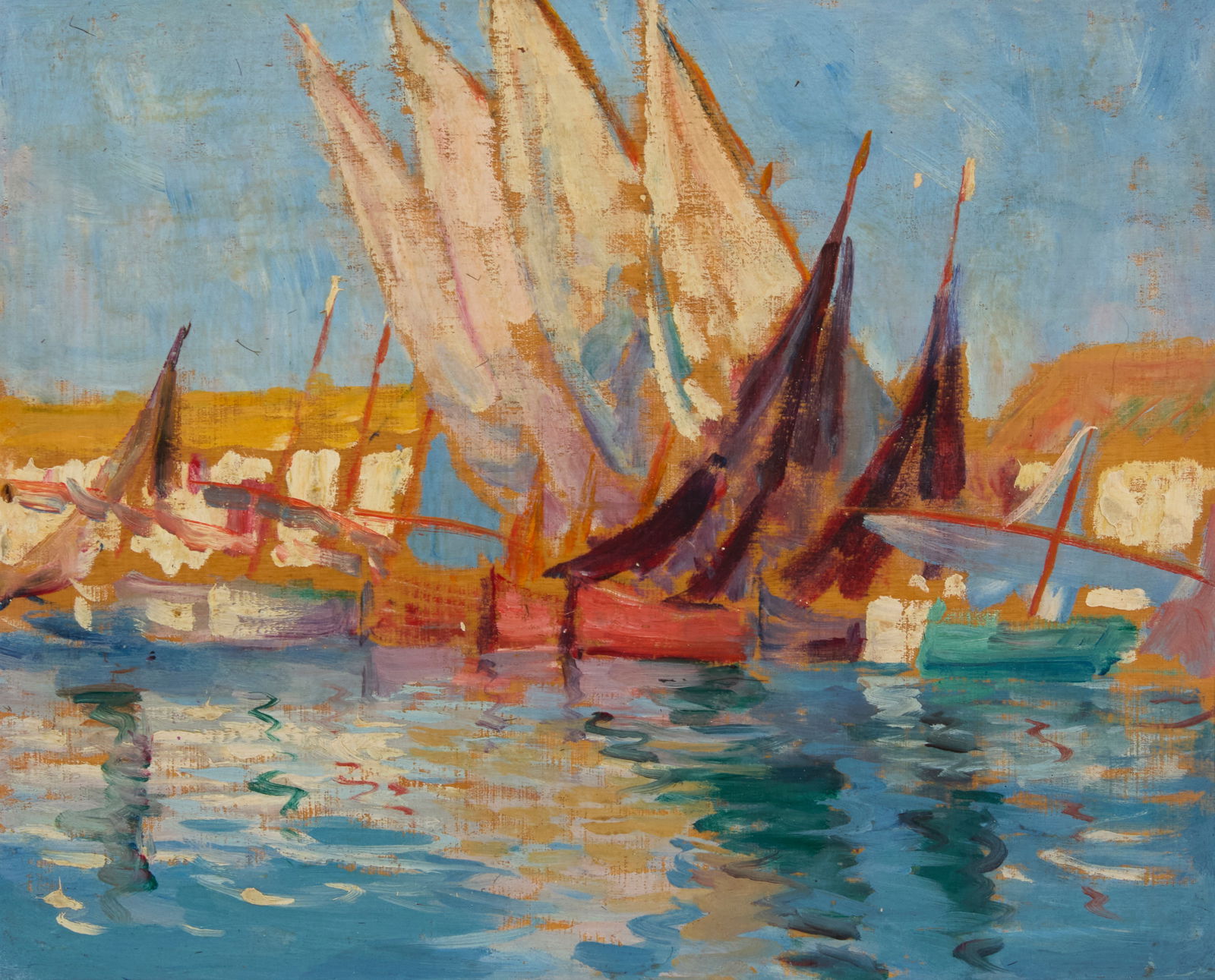 Attributed to Bernhard Gutmann (1869-1936), "Mallorca": Attributed to Bernhard Gutmann(1869-1936)"Mallorca"Oil on panelUnsigned; titled verso8" H x 10" W