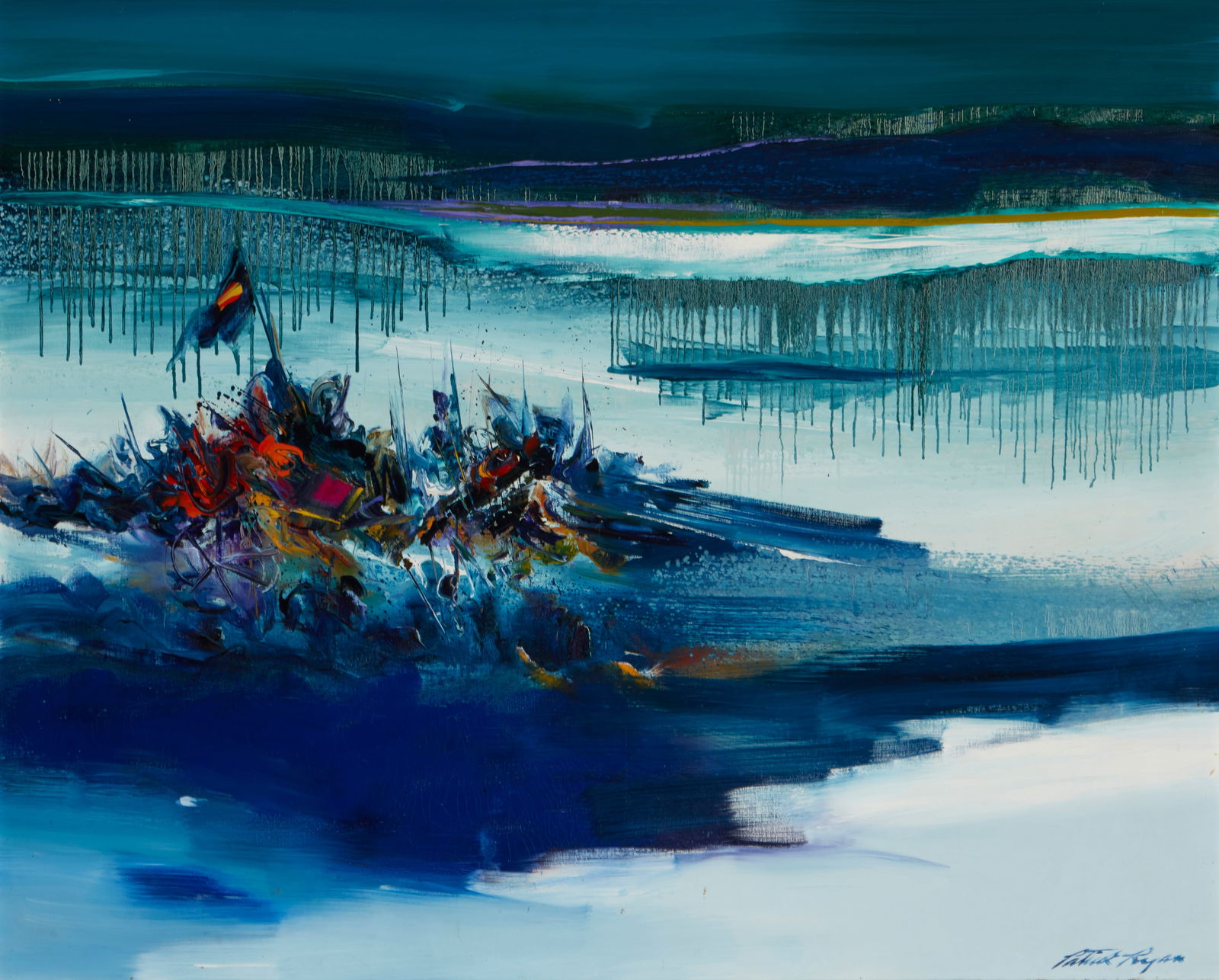 Patrick Ryan (1934-2006), "Samurai," Oil on canvas, 48" H x 60" W (1 of 5)