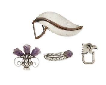 A Group of Mexican Silver Jewelry Including William Spratling