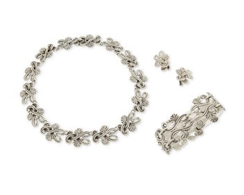 A Set of Margot de Taxco Mexican Silver Jewelry