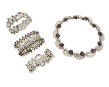 A Group of Mexican Silver Jewelry