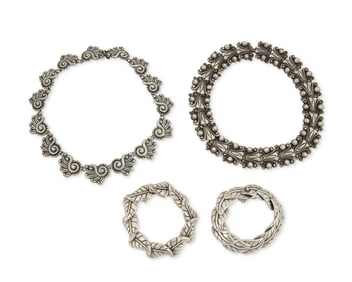 A Group of Mexican Silver Jewelry