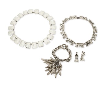 A Group of Mexican Silver Jewelry