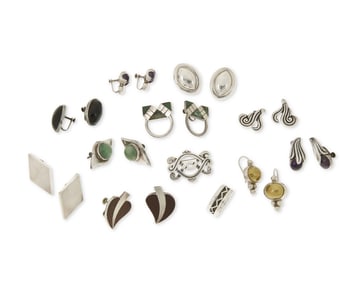 A Group of Mexican Sterling Silver Jewelry