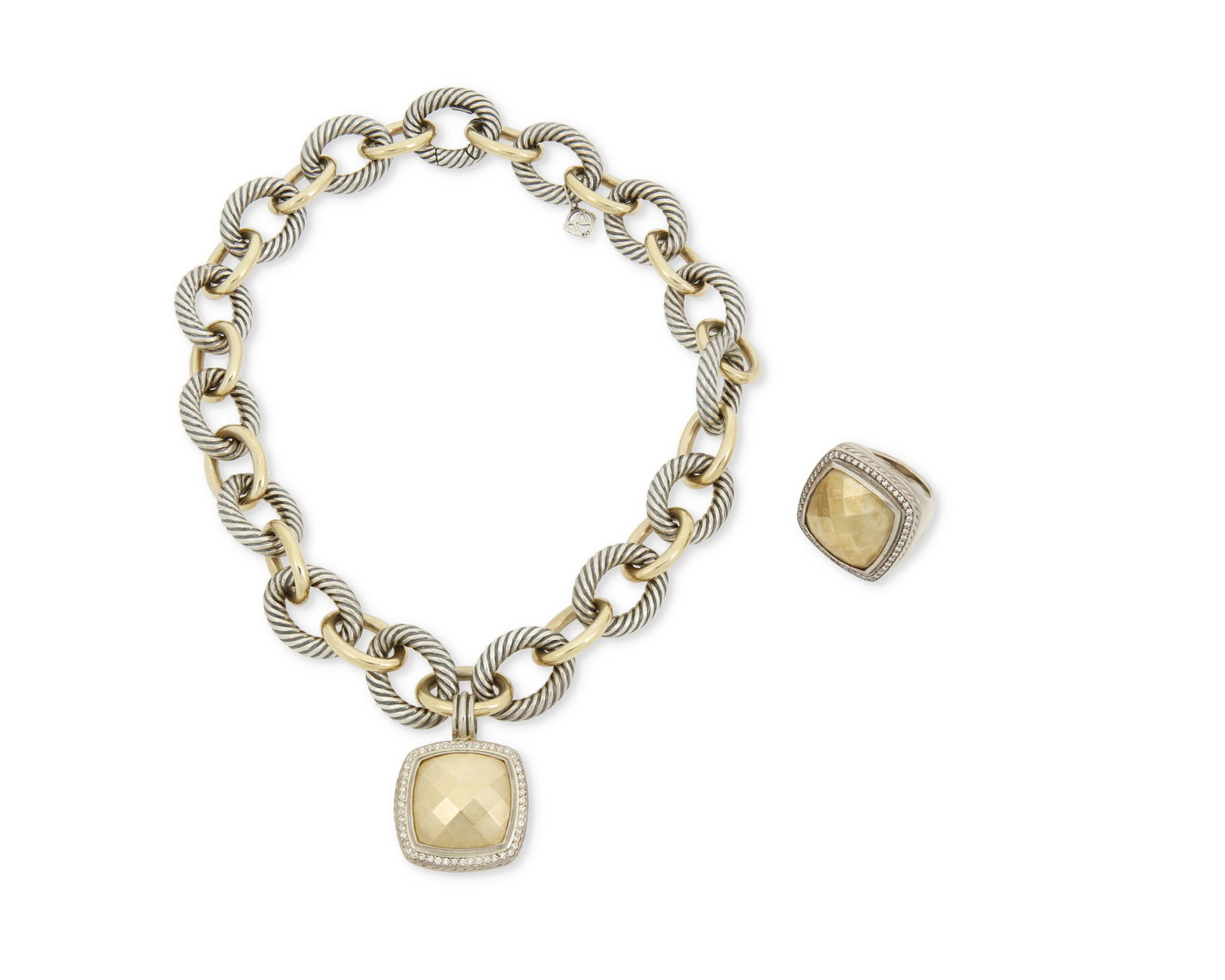 David Yurman: A Set of Sterling Silver and 18K Gold Jewelry (1 of 2)
