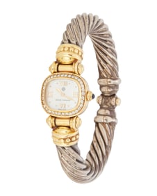 David Yurman: Silver and 18K Gold Watch