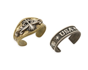 King Baby: Two Sterling Silver Cuff Bracelets