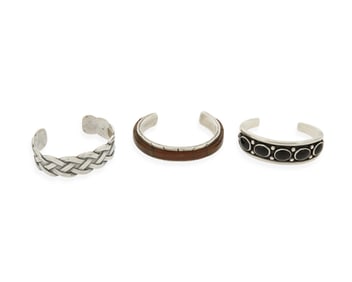 A Group of Silver Bracelets