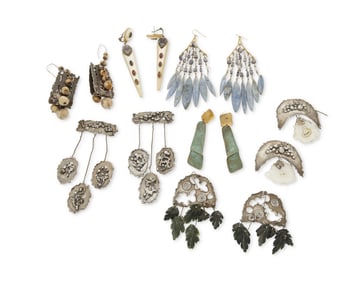 A Group of Silver, Mixed Metal and Gem-set Earrings