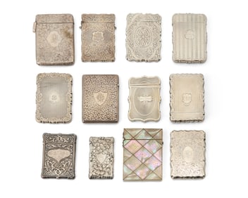 A Large Group of Silver Calling Card Cases