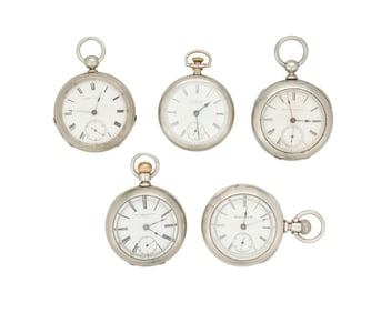 A Group of Six American Pocket Watches