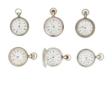 Group of Six Elgin Pocket Watches