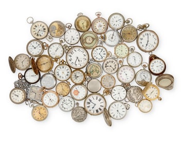 A Large Group of Miscellaneous World Pocket Watches and Related Accessories