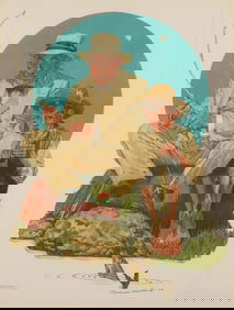 After Norman Rockwell (1894-1978), "Catching the Big One"