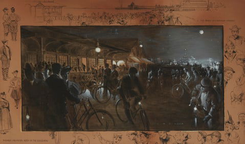 Thos. B. Robertson (Active 20th century), "Night Outside the Pavilion"