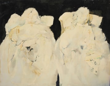 Peter Liashkov (b. 1939), Two abstract figures in white