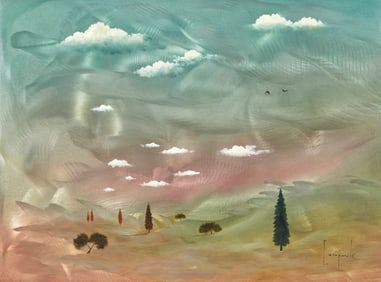 Dario Campanile (b. 1948), "Toscana in Metal," 2014, Oil on metal, 12" H x 16" W