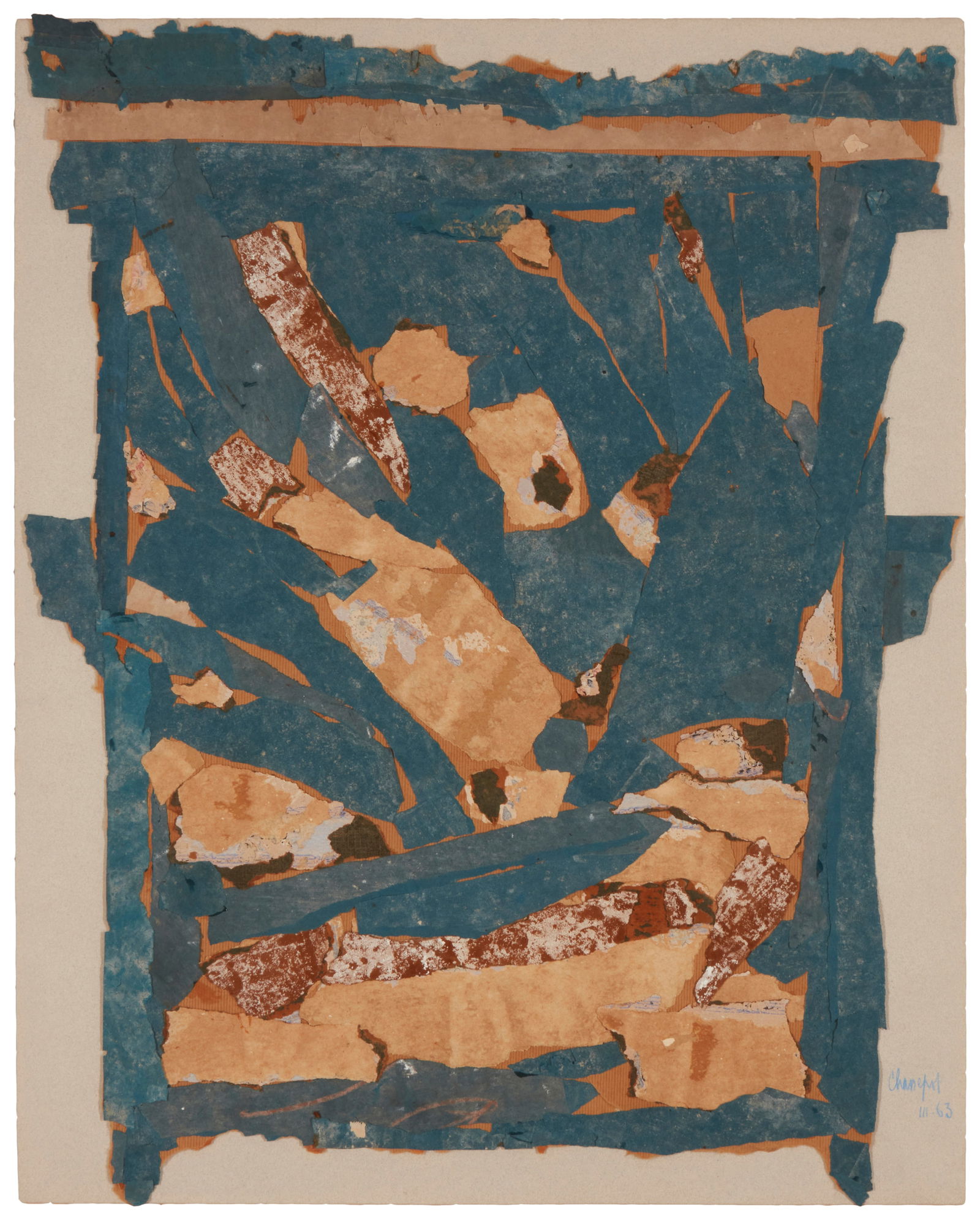 20th Century Abstract School: 20th Century Abstract SchoolUntitled, 1963Mixed media on cardboardSigned, dated, and inscribed "III" lower right: Chassepot39" H x 31.5" WProvenance: Estate of Monique De Wulf