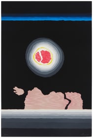 Arthur Secunda (1927-2022), "Night," 1989, Laminated paper collage and screenprint in colors, 36" H