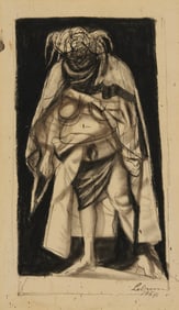 Rico Lebrun (1900-1964), Figure enrobed, 1950