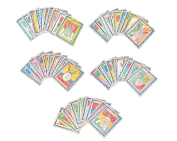 Frederic Bruly Bouabre (1923-2014), "Serie: Pagne Traditionnel Bete Peint aux Couleurs Divines"